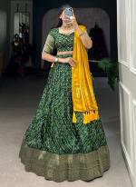 Viscose Dola Silk Green Traditional Wear Printed Lehenga Choli